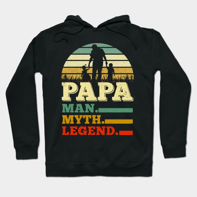 Papa Man Myth Legend Father's Day Gifts Hoodie by nicolinaberenice16954